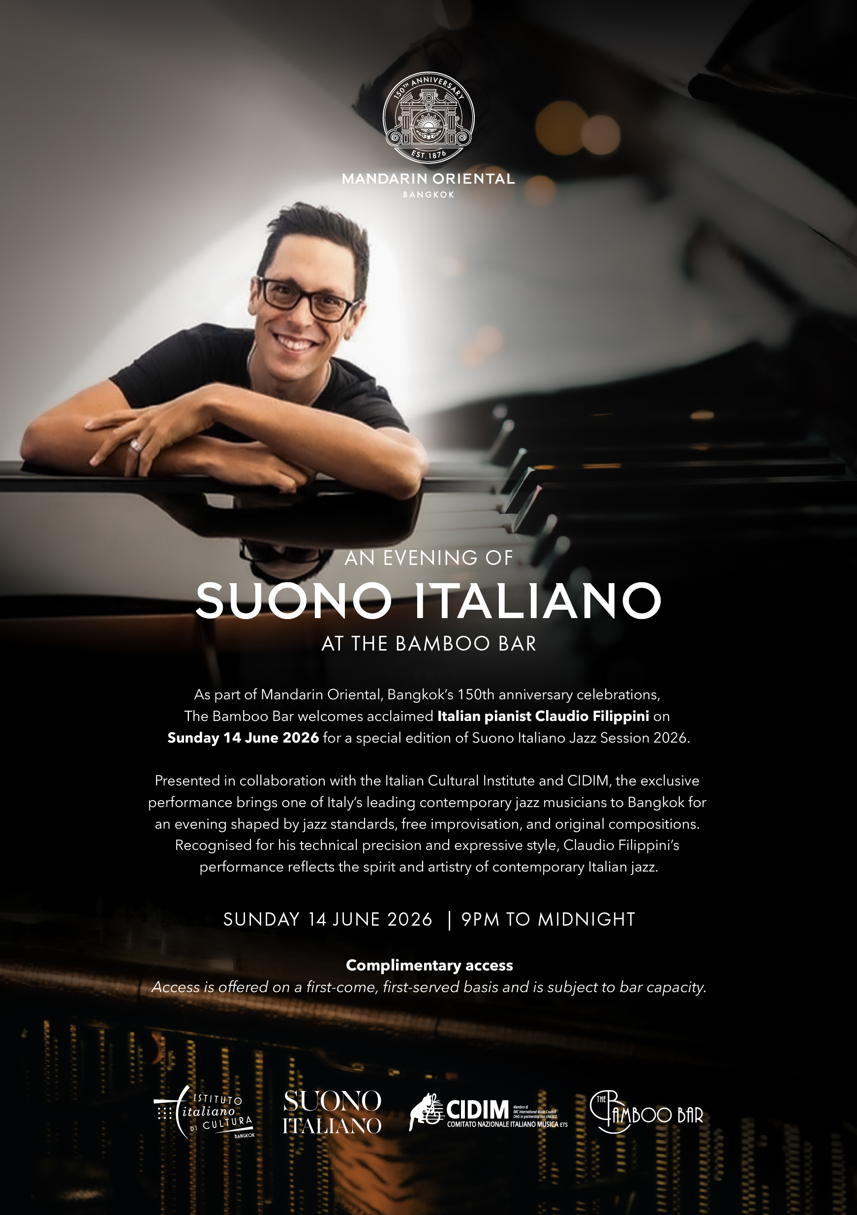 CLAUDIO FILLPPINI CONCERT – SUNDAY 14 JUNE 2026